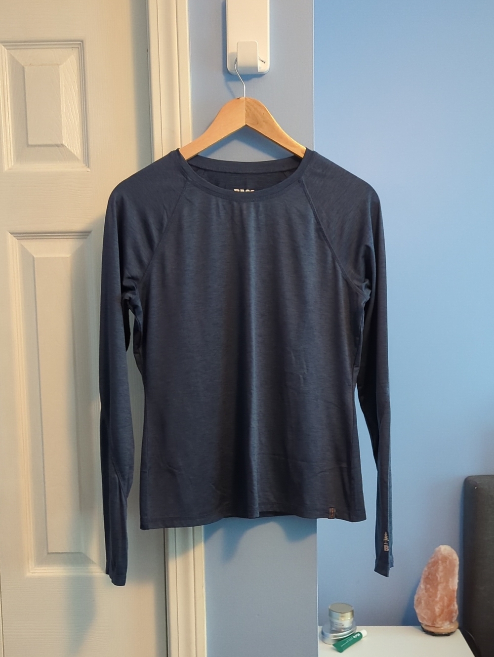 Bass Navy Long-Sleeve Crewneck Top SPF 50